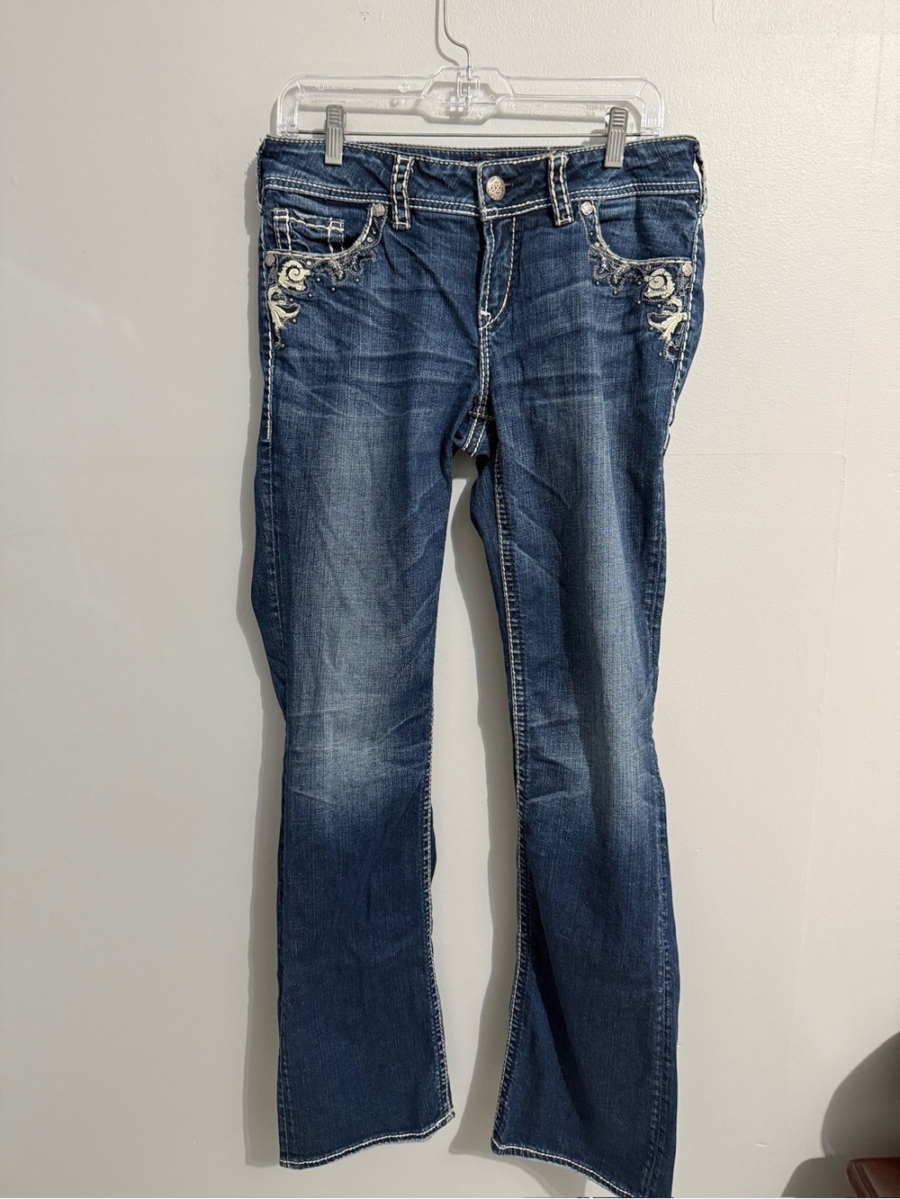 Silver Jeans Womens 29 Suki Flap Pocket Country Western Boho Embroidered